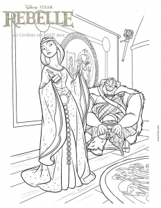 Os pais de Mérida: o Rei e a Rainha (Página de Brave - Indomável para colorir para crianças)