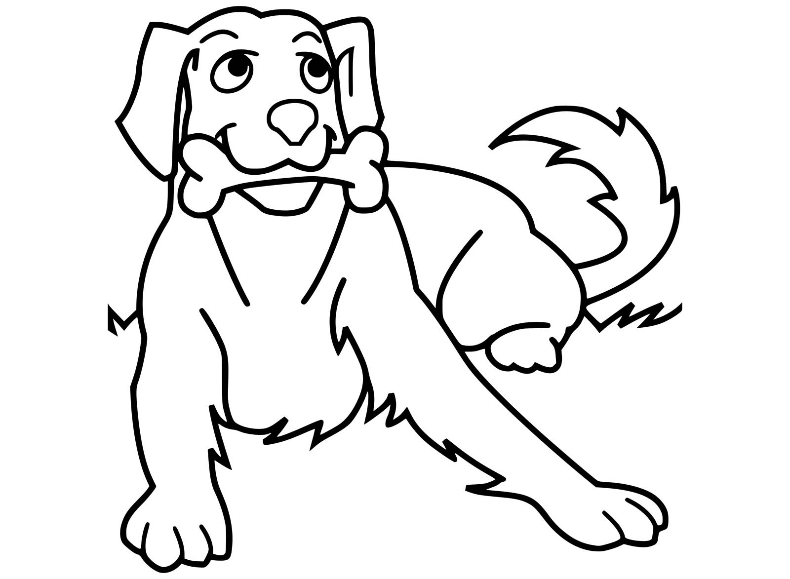 Desenho para colorir cão com osso Desenho para colorir - Black. Stone. Franks Coloração PT