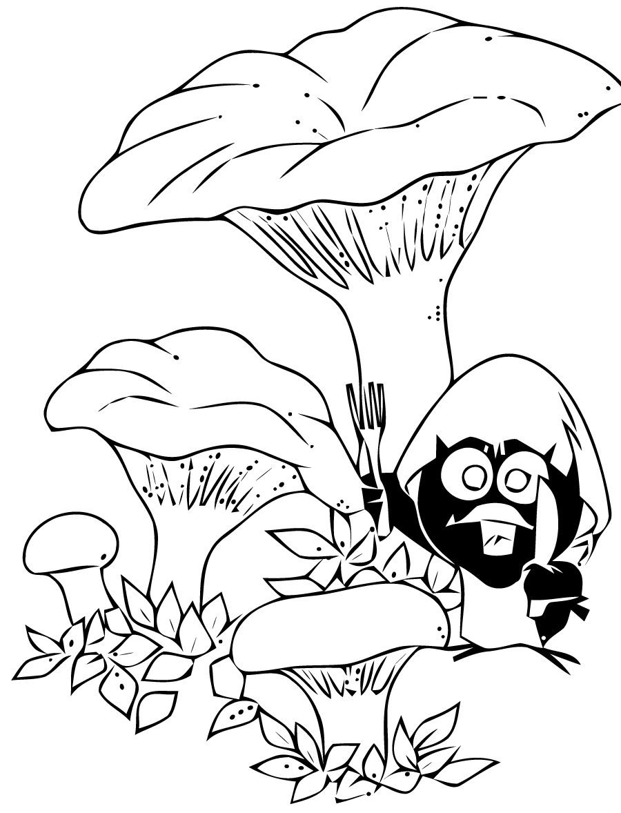 Calimero e cogumelos