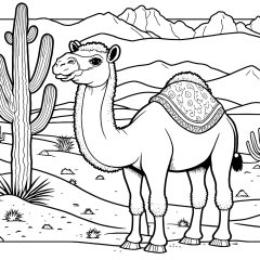 Páginas de Camelos e dromedários para colorir e imprimir para crianças