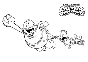 Página de Capitão Cueca para colorir e imprimir para crianças : Em plena atividade