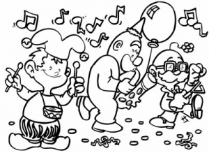 Desenhos para colorir Carnaval grátis para descarregar