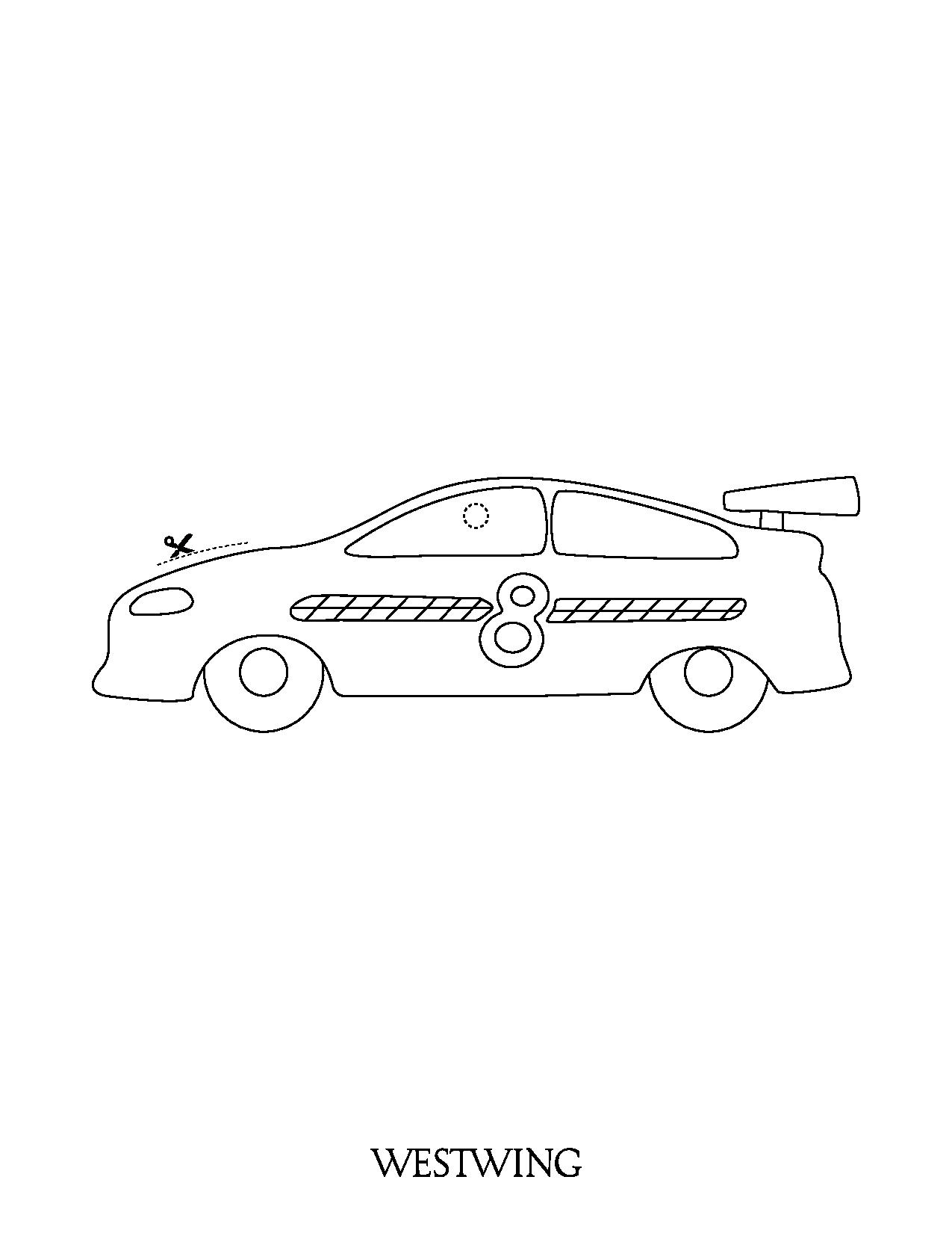 Desenhos de carros de corrida para colorir - Folhas imprimíveis