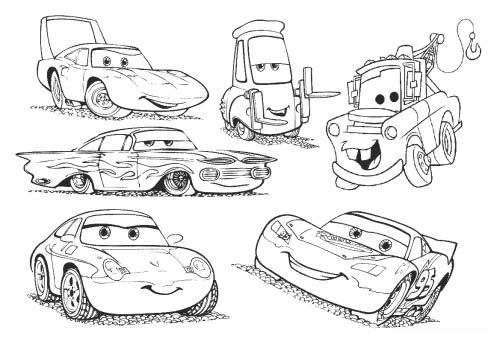 Desenhos de carros da Disney para colorir e imprimir