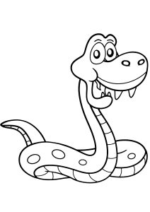 Desenho simples de uma cobra para colorir