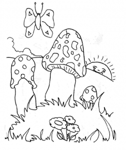 Páginas de coloração de cogumelos grátis