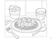 Páginas de Comida para colorir e imprimir para crianças