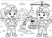 Páginas de Construction et travaux de chantiers para colorir e imprimir para crianças