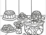Desenhos de Cupcakes e bolos para colorir