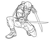 Páginas de Deadpool para colorir e imprimir para crianças