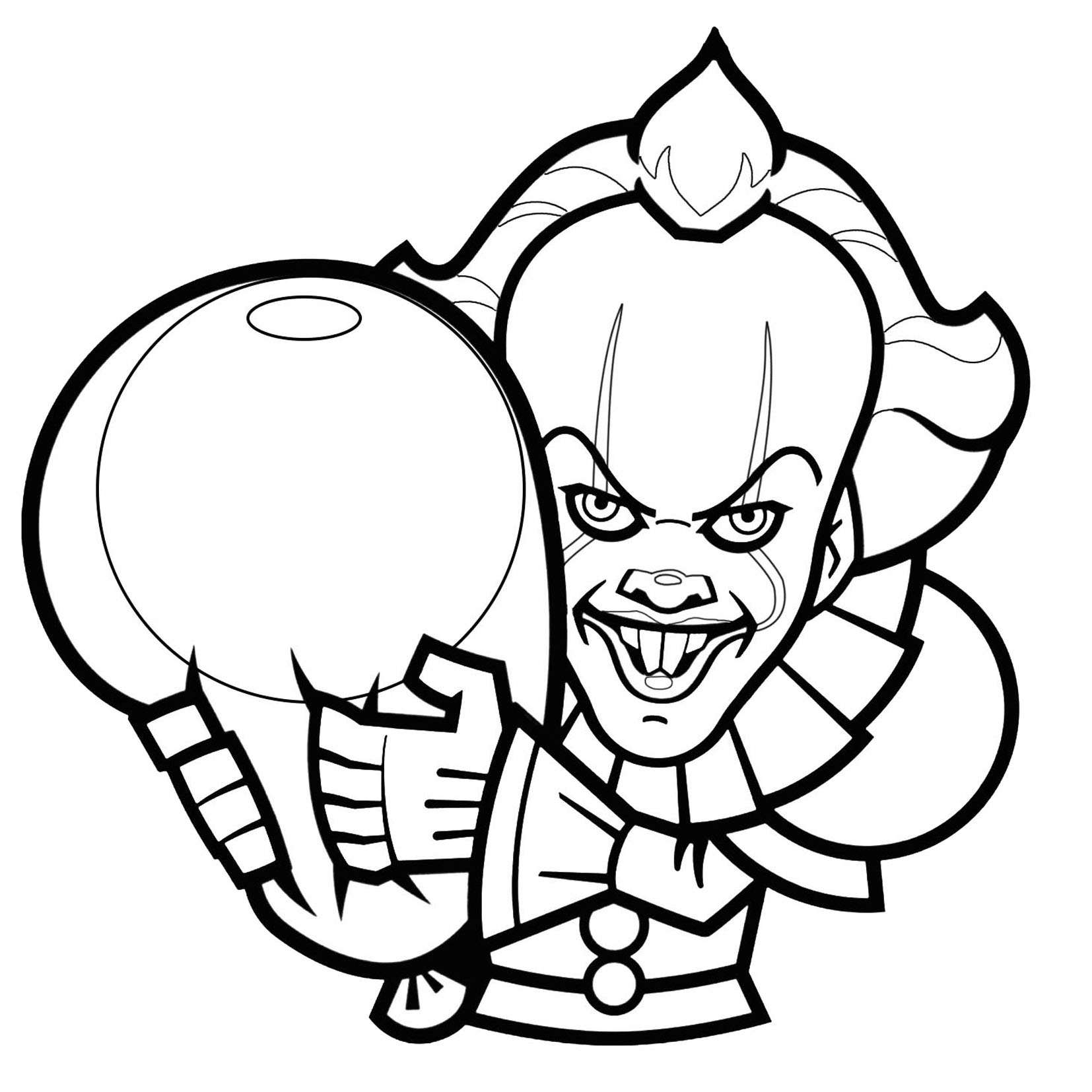 Horror it clown pennywise - Dia das Bruxas - Coloring Pages for Adults