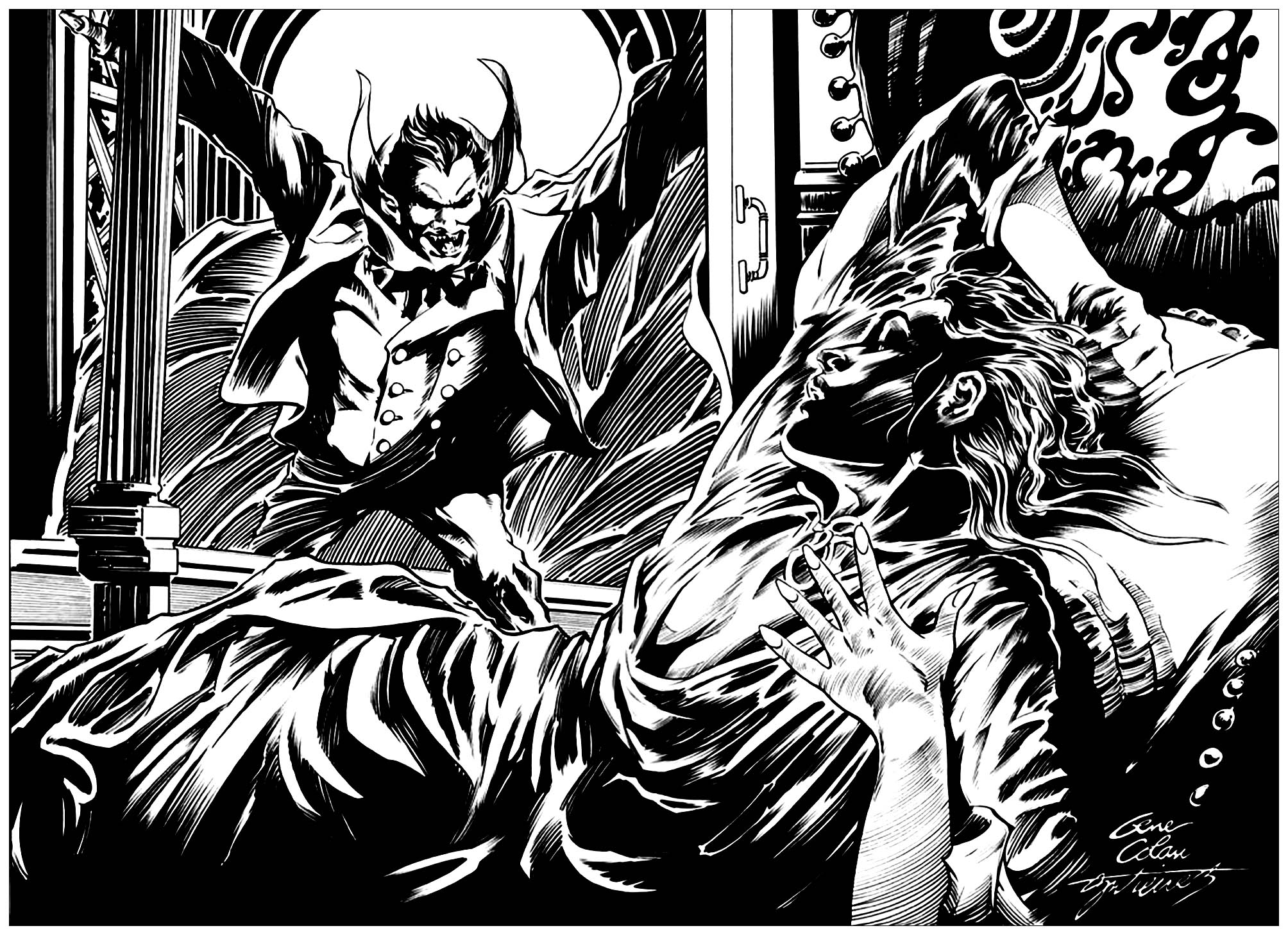 Ilustração inspirada em Drácula, de Gene Colan