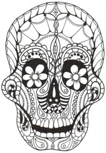 Página de Dia dos Mortos (Día de los Muertos) para colorir e imprimir para crianças : Días de los muertos (Dia dos Mortos) colorindo páginas para imprimir para crianças