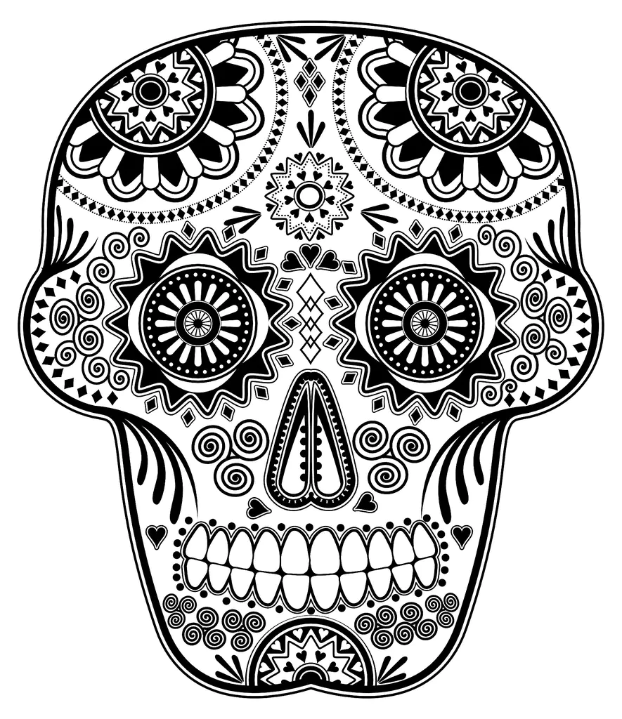 Imagem de Días de los Muertos (Dia dos Mortos) para imprimir e colorir (Dia dos Mortos (Día de los Muertos))