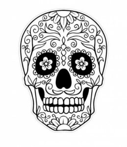 Páginas de Dia de Los Muertos (dia dos mortos) para colorir e imprimir para crianças