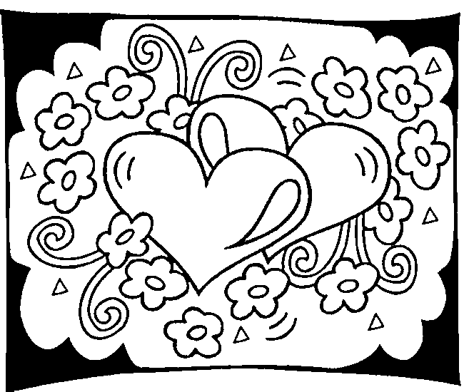 Imprimir e colorir corações do Dia dos Namorados