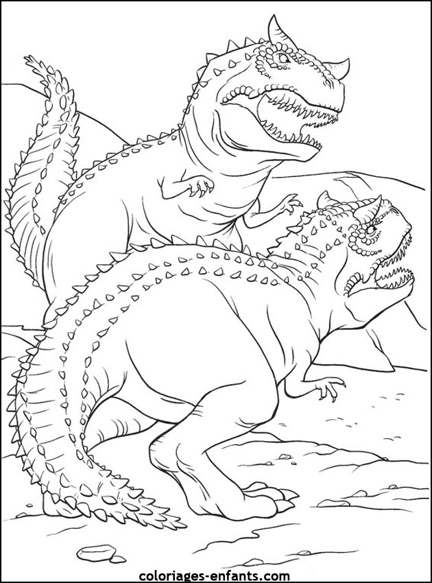 Desenho de Tricerátopo e tiranossauro rex para Colorir - Colorir.com