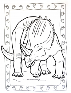 Desenho de dinossauro grátis para descarregar e colorir