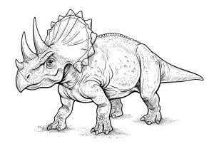 Livro para colorir Triceratops