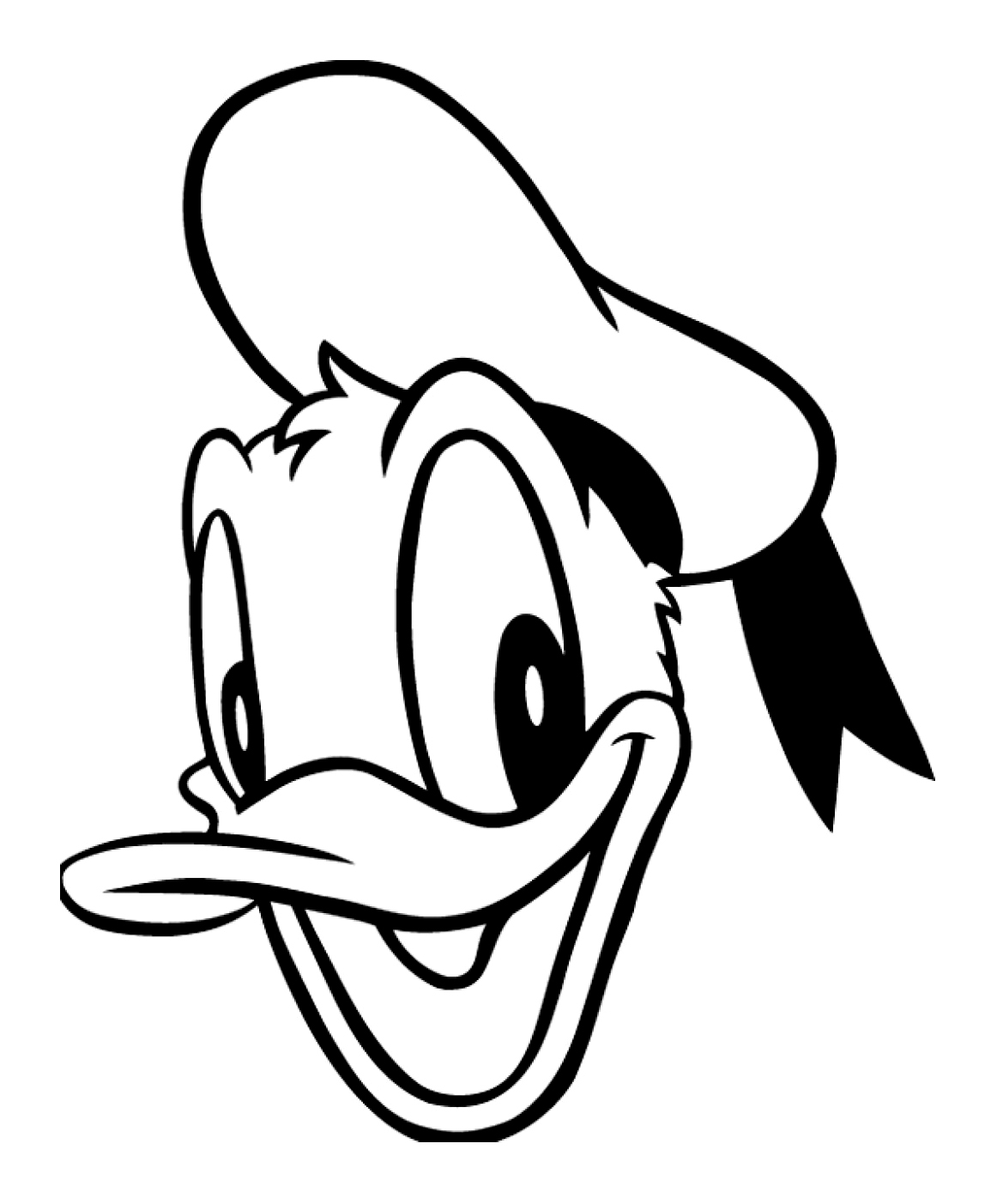 Imagem do rosto de Donald para imprimir, recortar e colorir