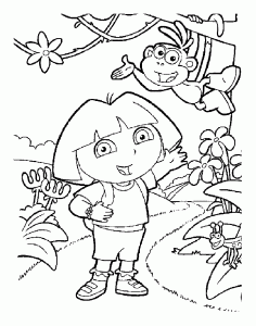 Dora the Explorer colorir páginas para crianças