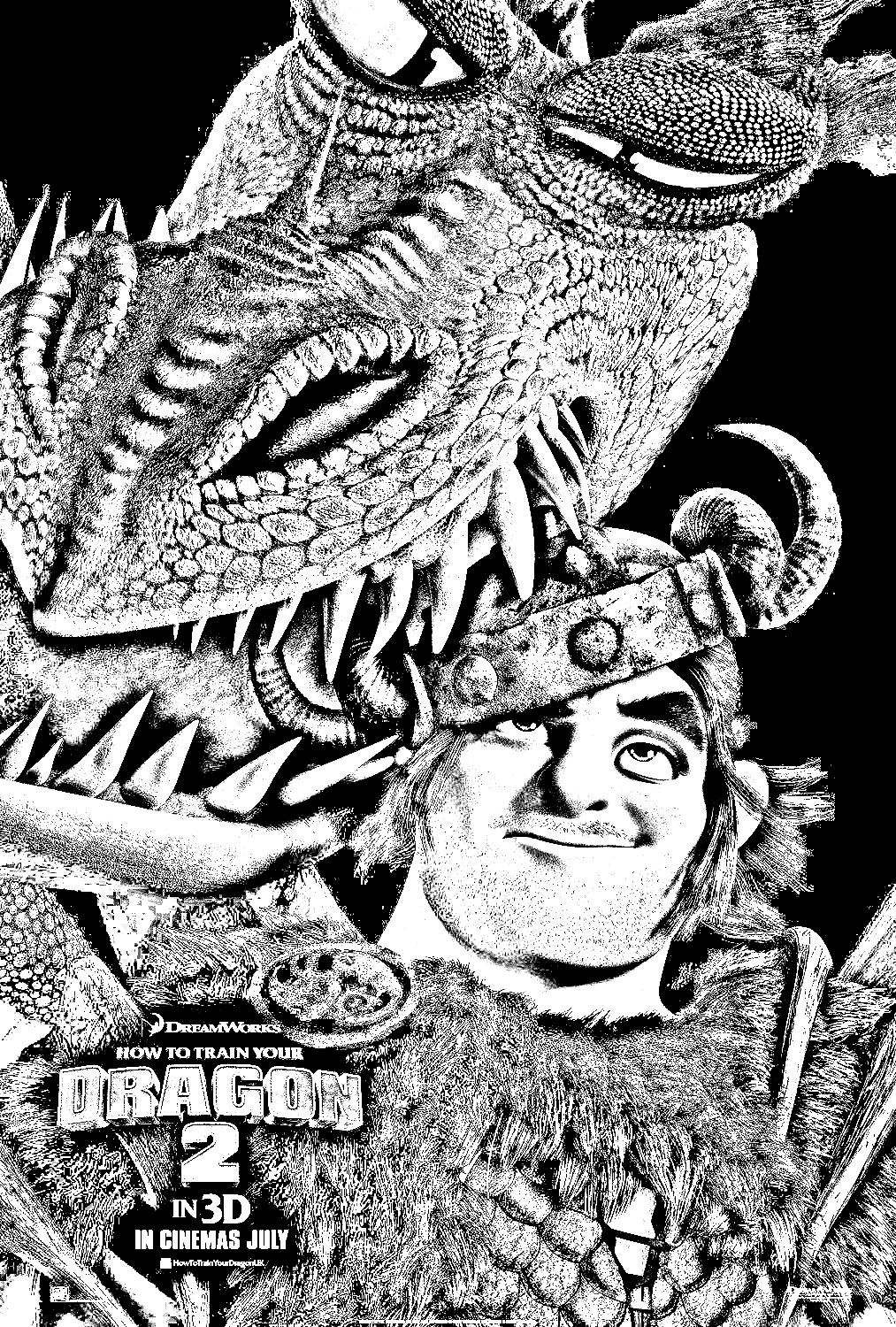 Poster do filme Dragão 2 com uma das personagens e o seu amigo alado