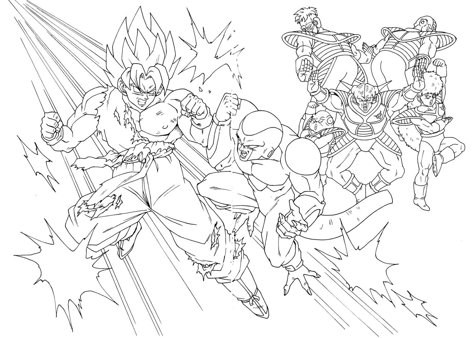 Se prepare para a batalha com Dragon Ball Z para Colorir! e Imprimir -  Pintar Grátis Online