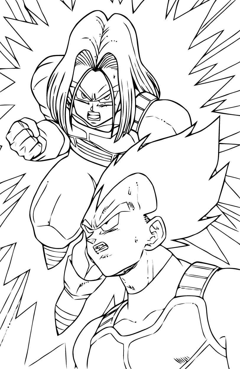 Desenhos de Son Goku e Vegeta para Colorir e Imprimir