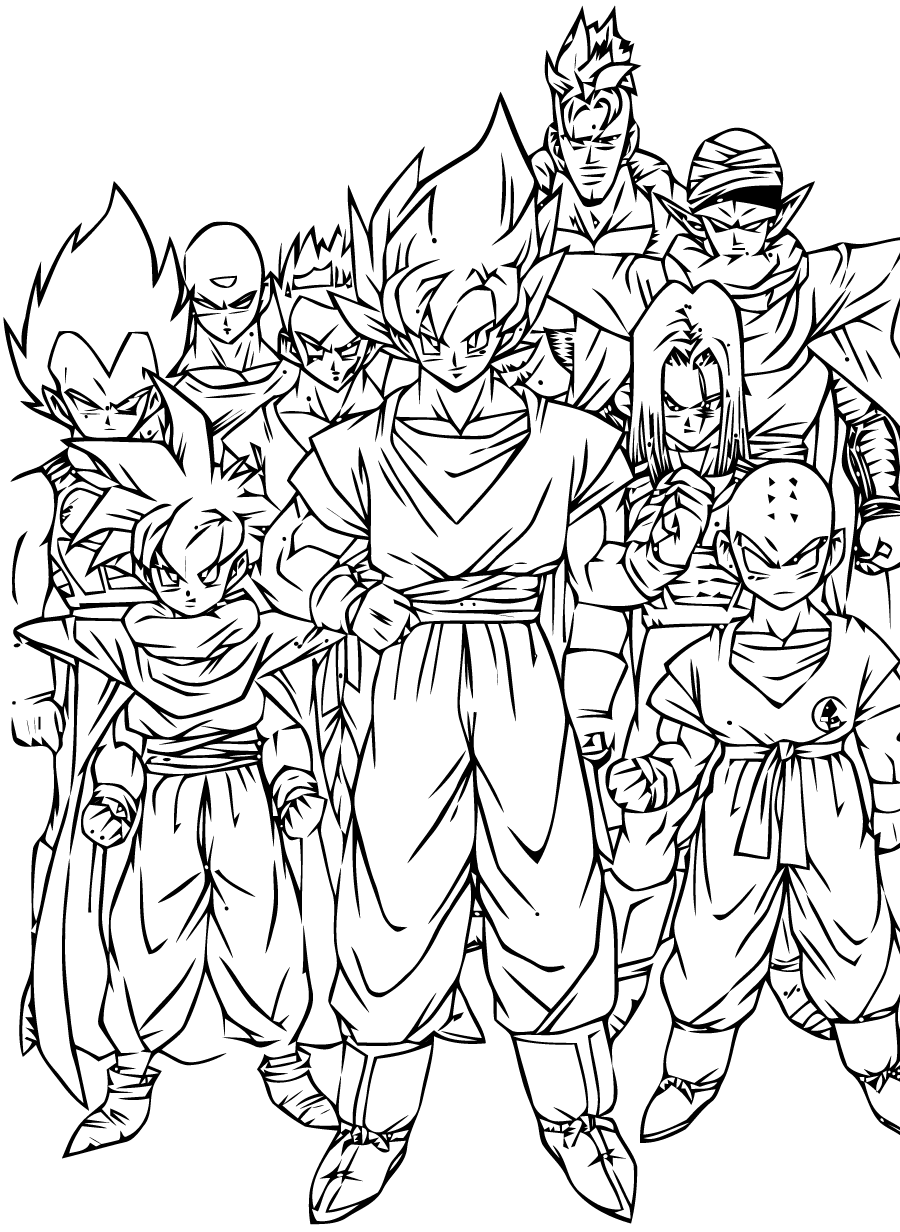 Goku e Vegeta para colorir