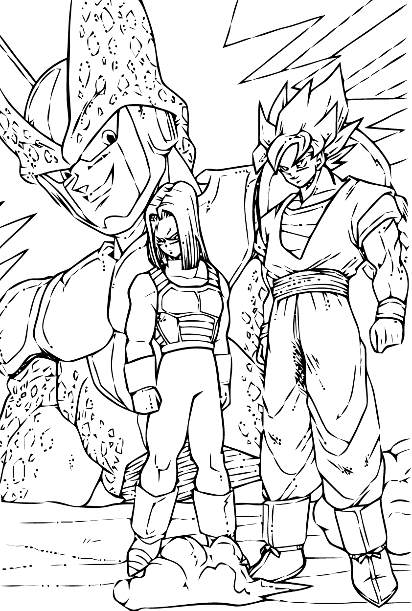 20 Desenhos do Son Goku para Colorir e Imprimir - Online Cursos Gratuitos