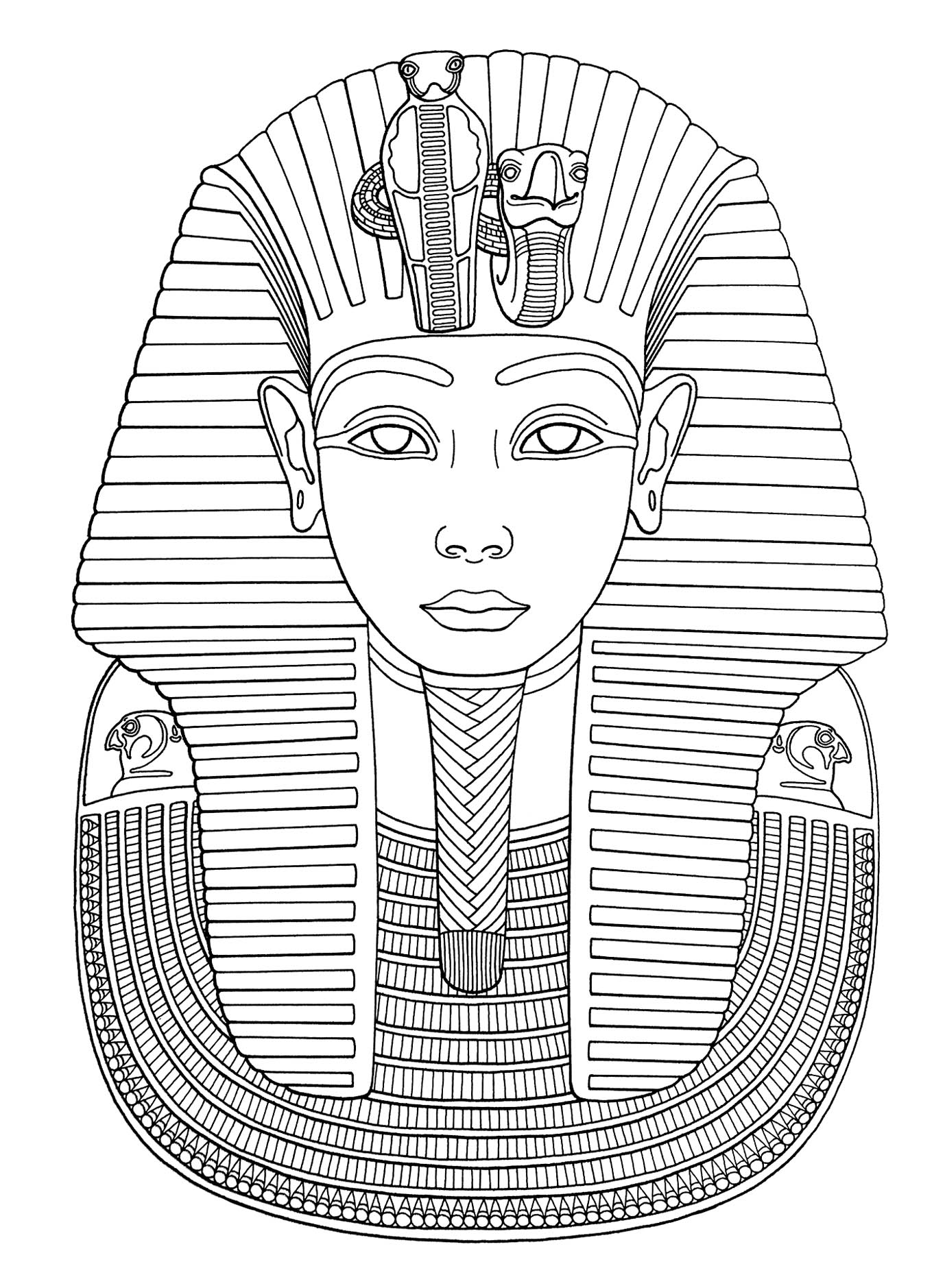 A máscara funerária de Tutankhamun, um dos ícones mais famosos do antigo Egipto, é certamente a máscara mais famosa do mundo, Artista : Art'Isabelle