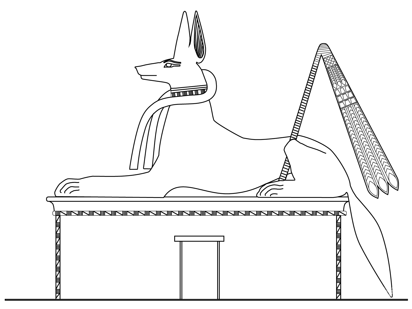 Anubis, sob a forma de um chacal