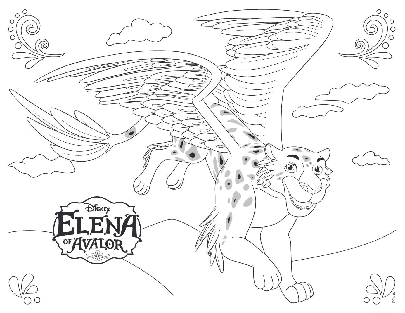 Imagem de Elena Avalor para descarregar e colorir