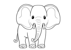 Um elefante muito simples de colorir