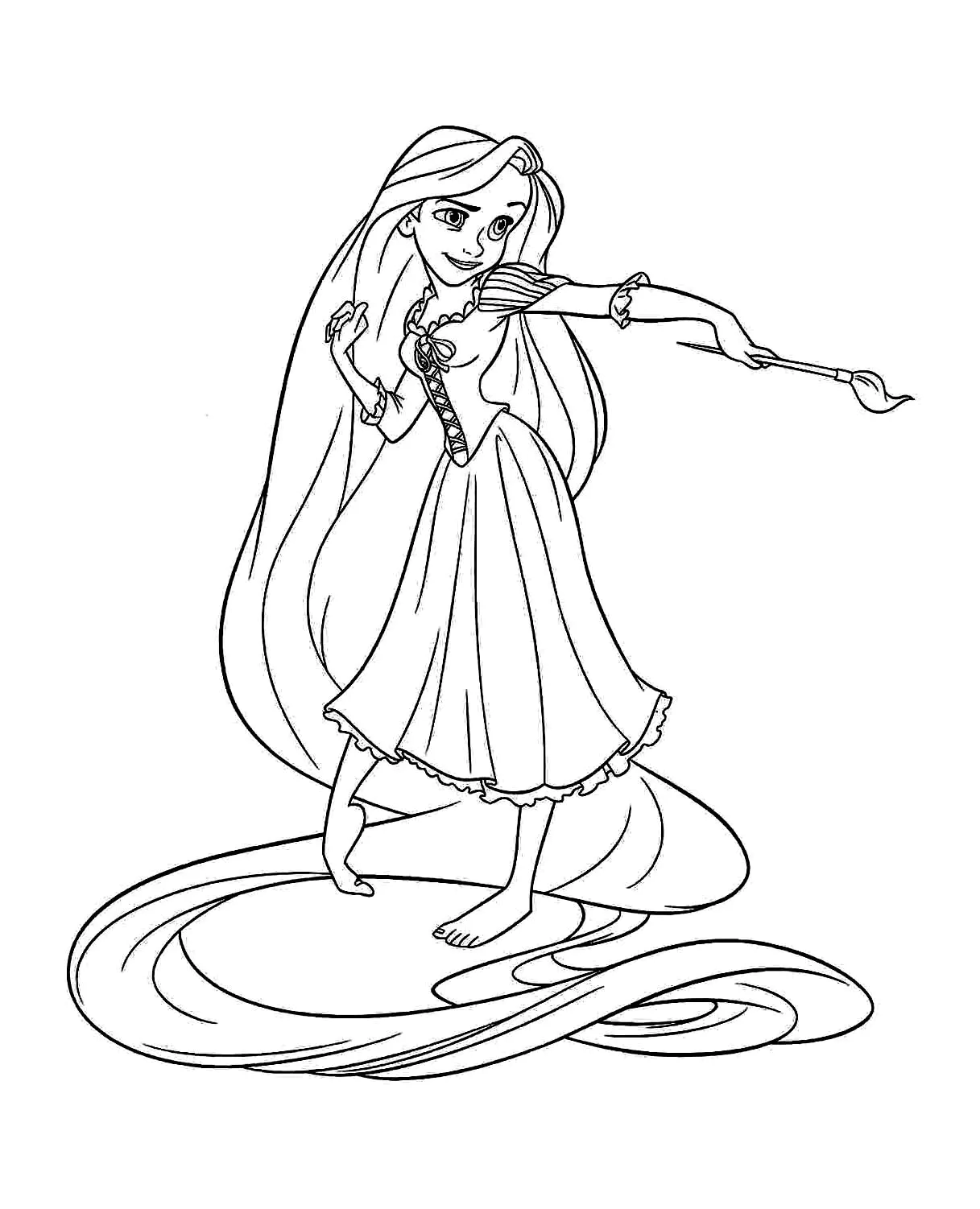 Simple Dibujos para niños para colorear de entrelaçados (Página de Tangled / Rapunzel para colorir e imprimir para crianças)