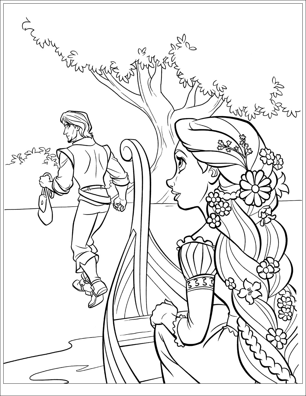 Desenhos para colorir gratuitos de entrelaçados para baixar (Tangled / Rapunzel)