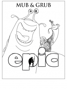 Página de para colorir e imprimir para crianças : Mub and grub colouring from the movie Epic
