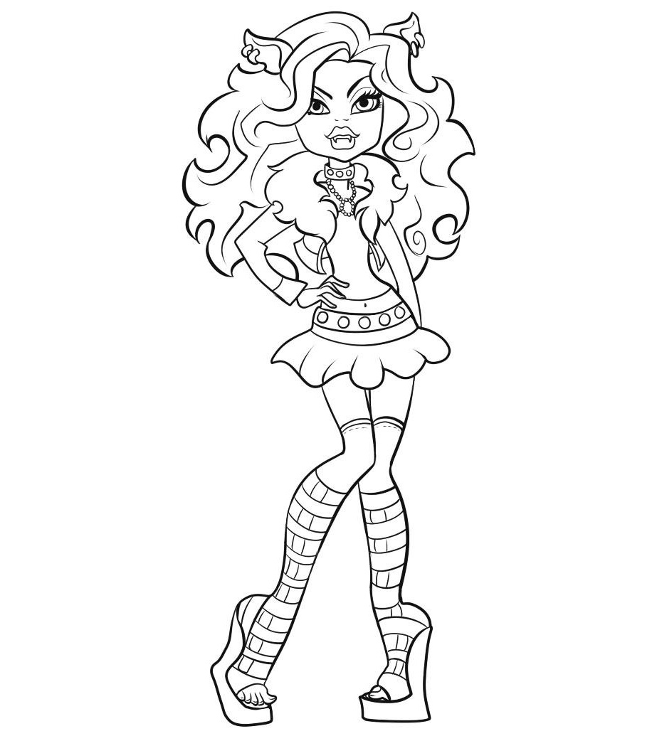 Coloriage de Clawdeen Wolf des Escola de monstros