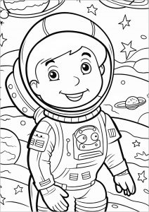 Pequeno astronauta no espaço