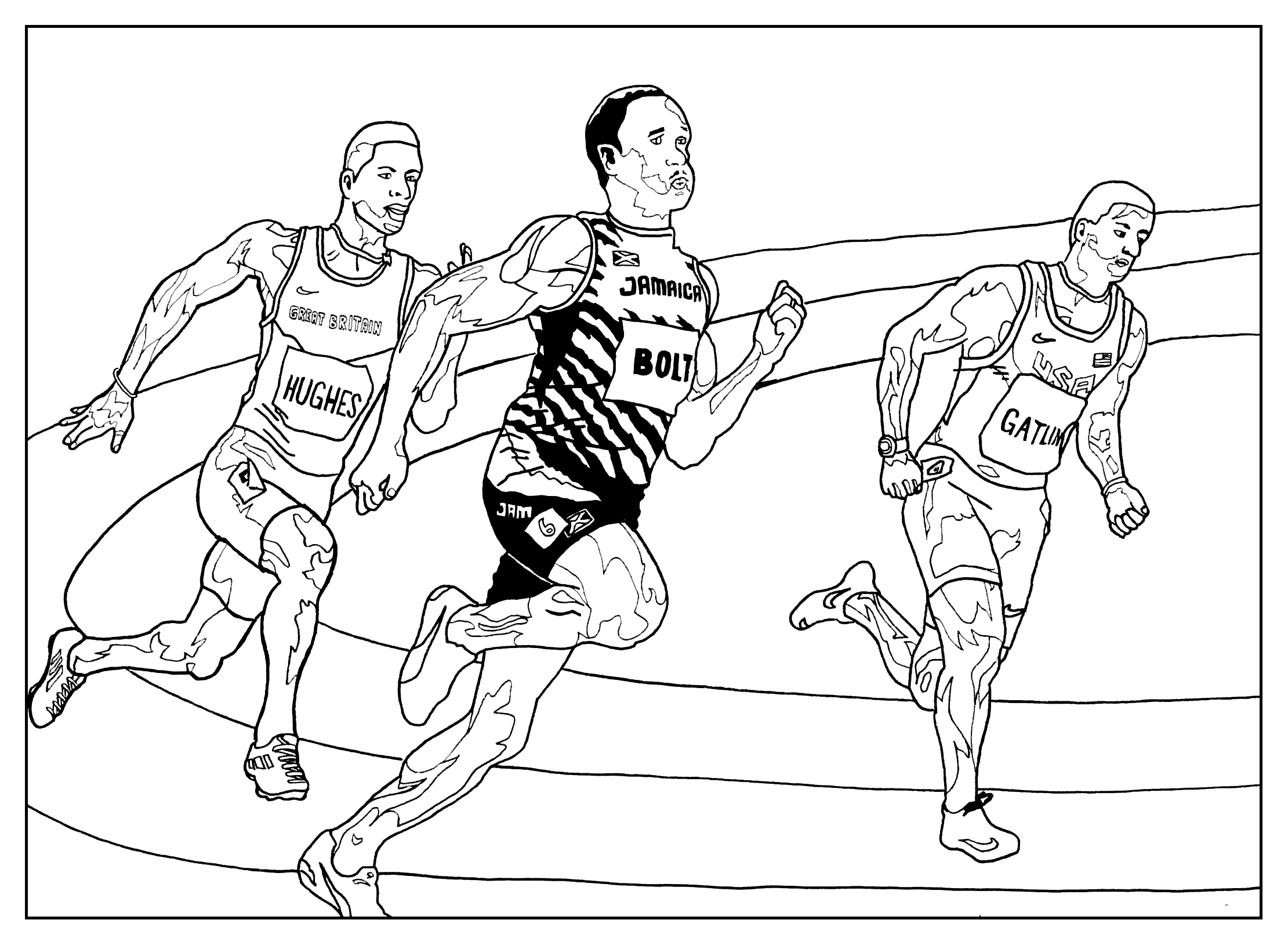 Coloração sobre o tema do atletismo (corrida)