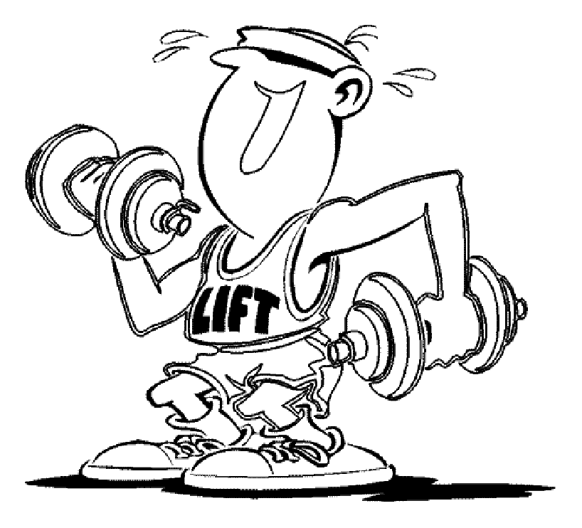 Dumbbells (Página de Esportes para colorir e imprimir para crianças)