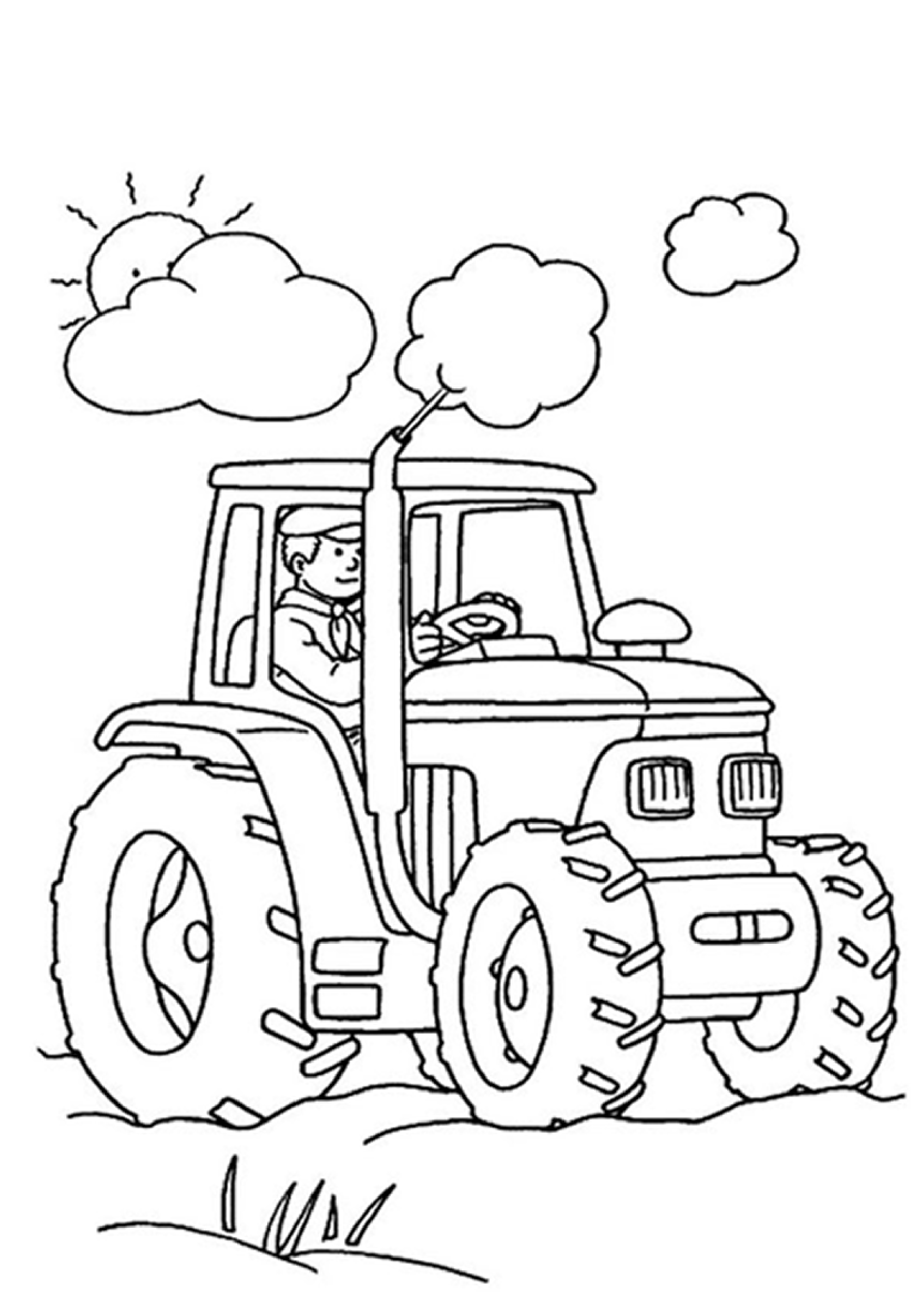 Desenhos animados de tractor para colorir livro