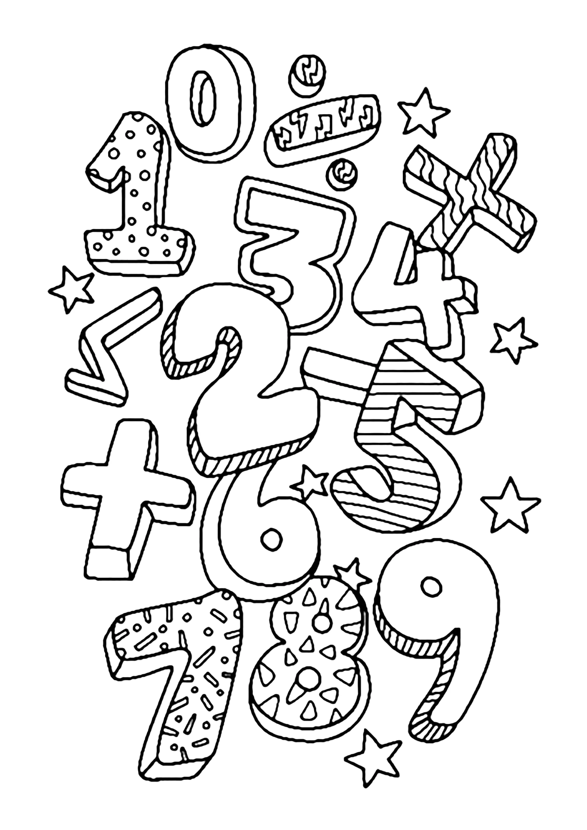 Números mistos para colorir (Figuras)