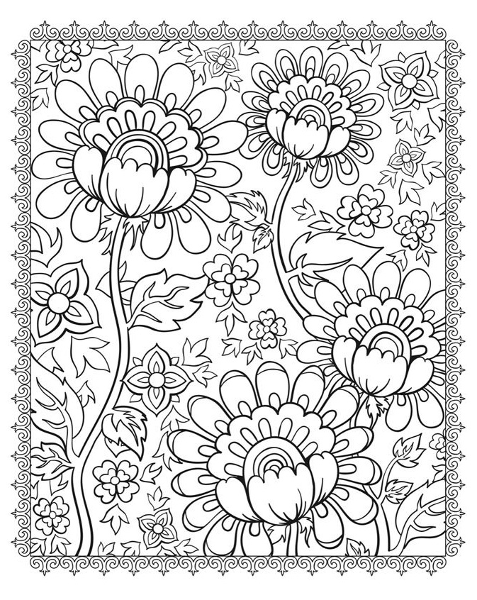 Flores páginas para colorir para as crianças imprimir