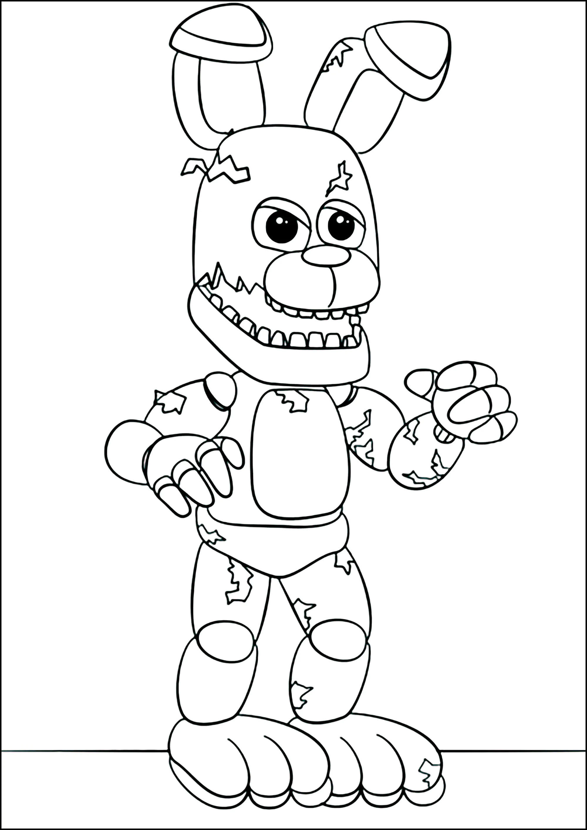 Bonnie de FNAF (Página para colorir e imprimir para crianças)