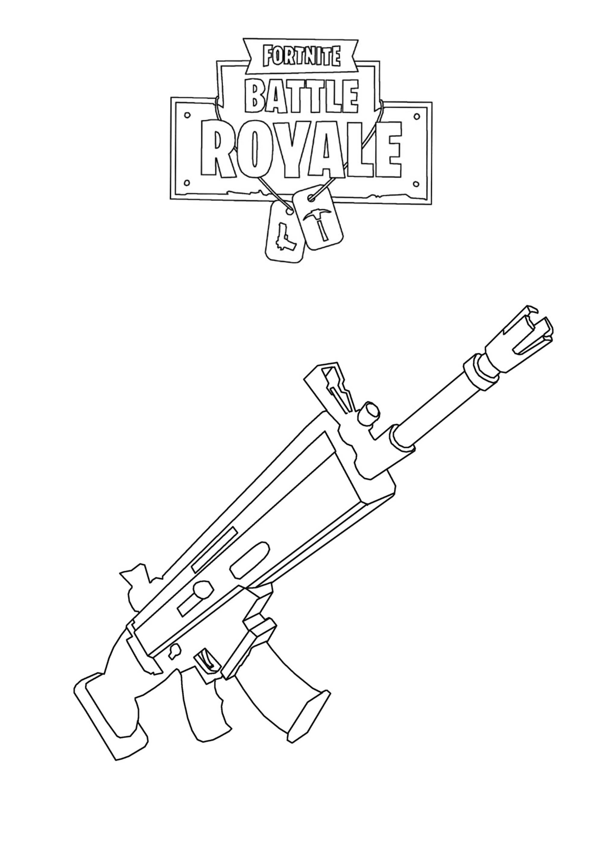 Belas páginas de coloração Fortnite Battle Royale, simples, para crianças