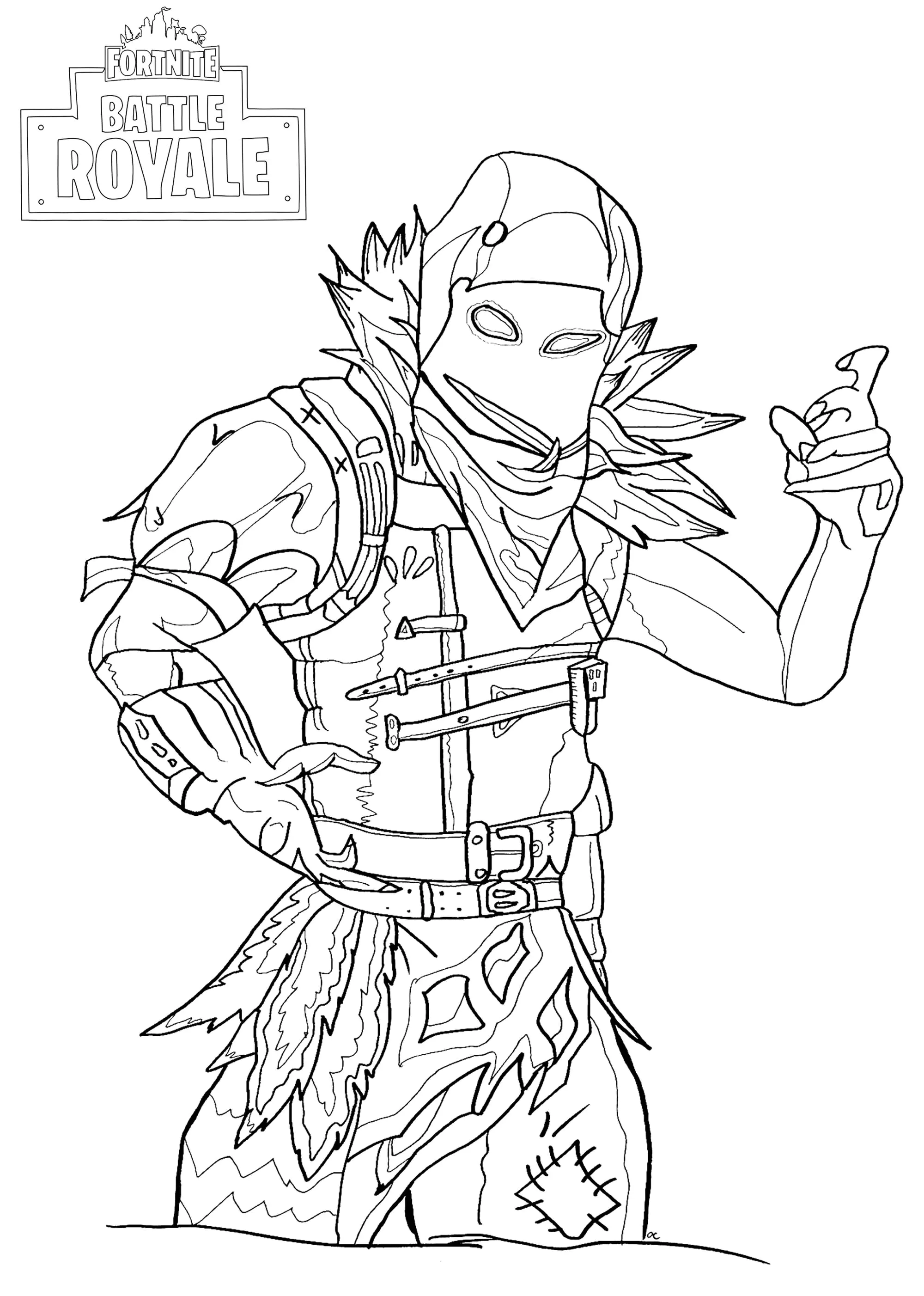 Fortnite Battle Royale : Raven (Página para colorir e imprimir para crianças)