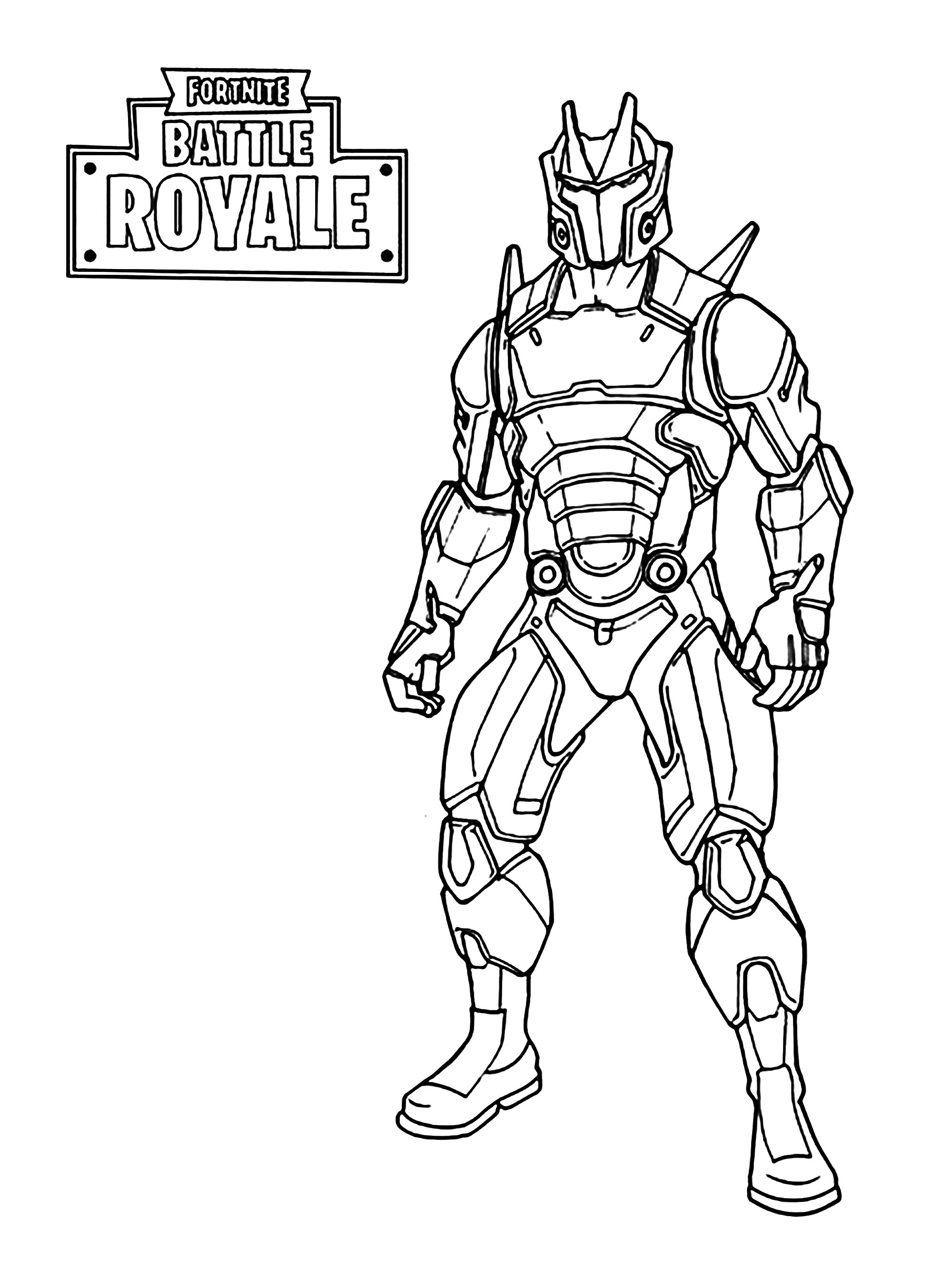 Páginas de coloração Fortnite Battle Royale simples para crianças