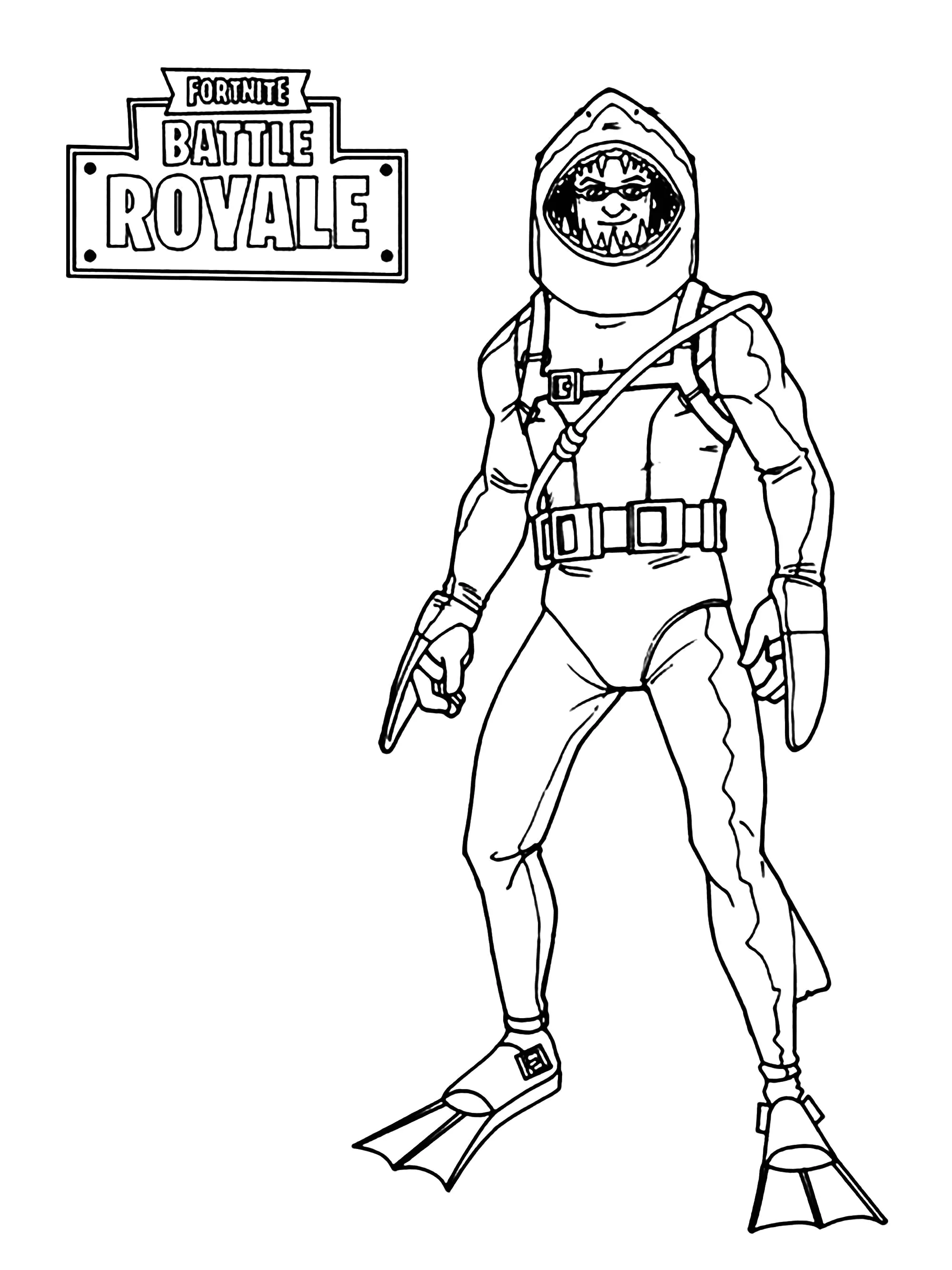 Fortnite Battle Royale : Pele aquática (Página para colorir e imprimir para crianças)