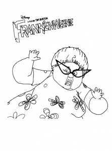 Páginas para colorir Frankenweenie para crianças